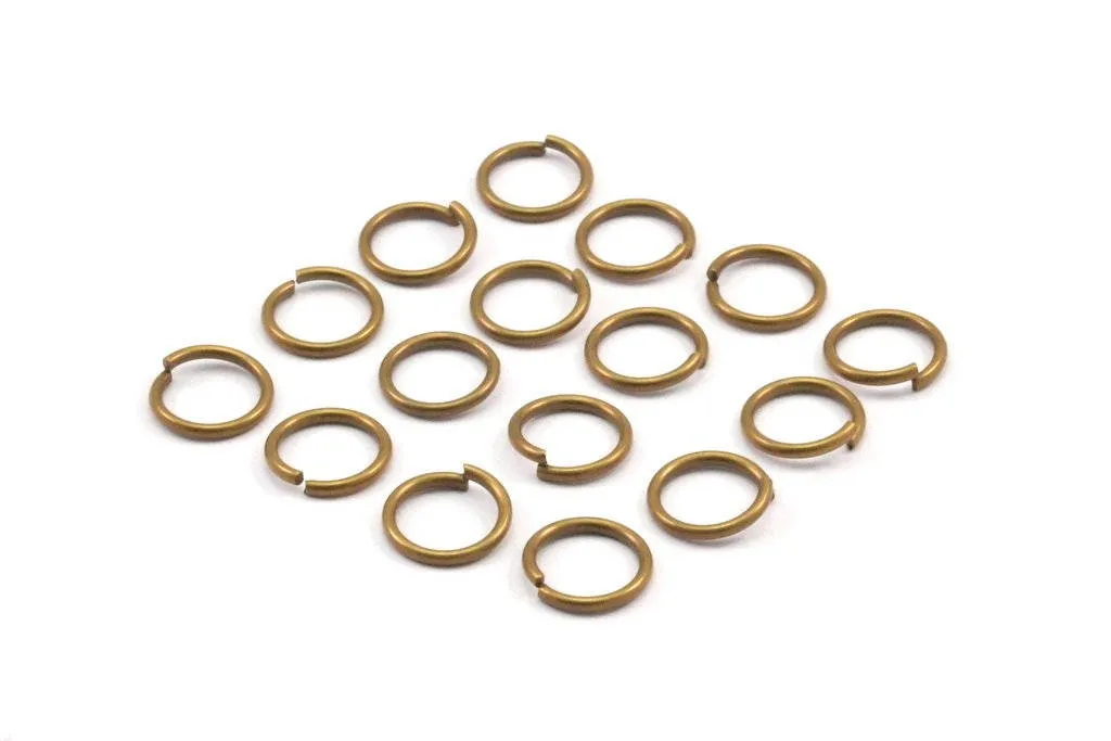 10mm Jump Ring - 100 Antique Brass Round Jump Rings Connectors Findings (10mm) R-10 A0333