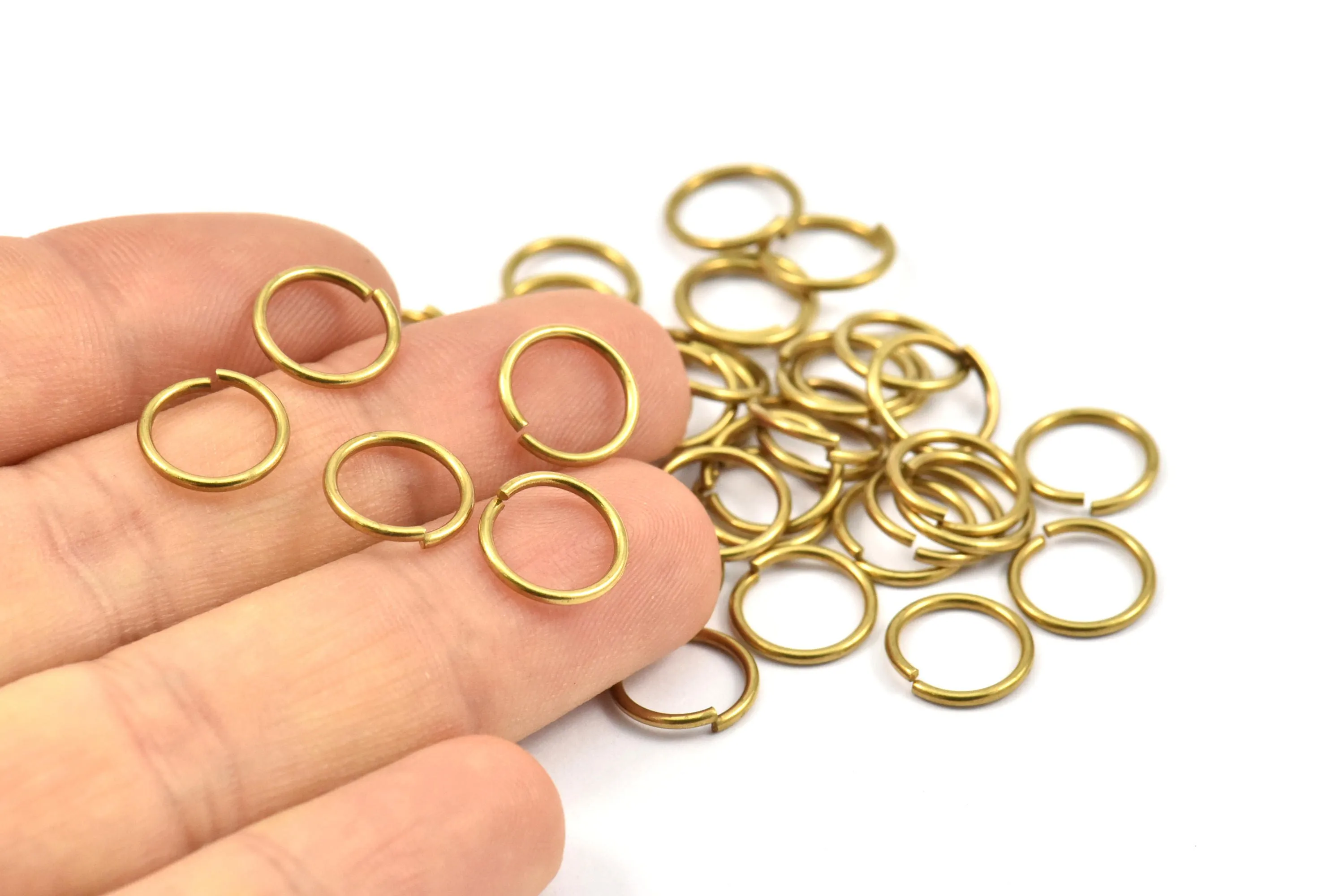 10mm Jump Ring - 250 Raw Brass Jump Rings (10x1mm) A0372