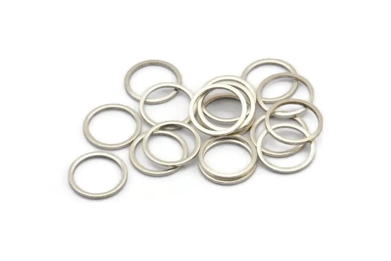 14mm Silver Rings - 24 Antique Silver Brass  Circle Connectors (14mm) BS 1099 H0003