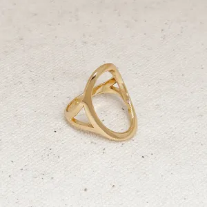 18k Gold Filled Oval Geometric Ring