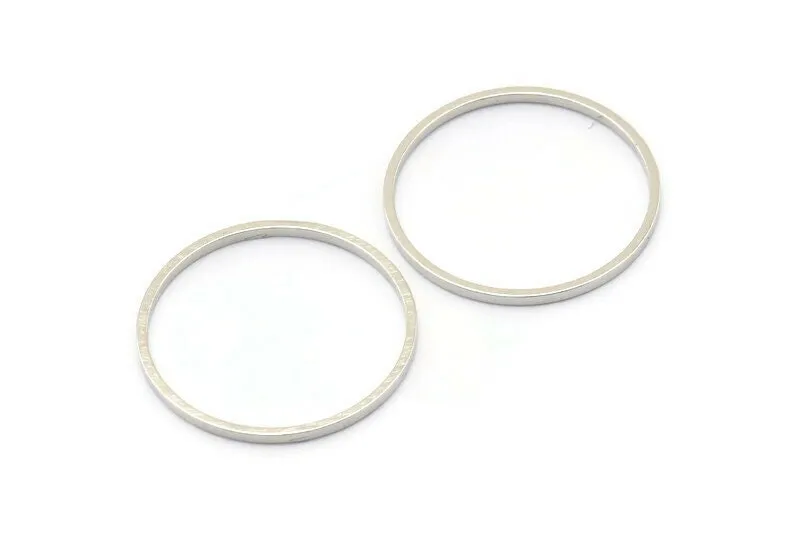 20mm Silver Rings - 48 Silver Brass Circle Connectors (20x0.8mm) D0389