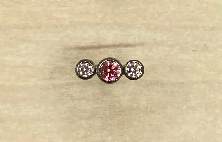 3-Gem Small in Dark Pink & White- 12/14g