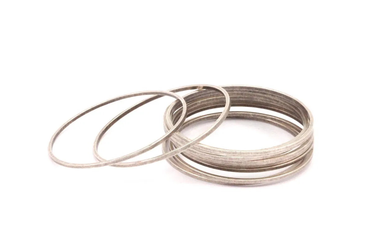 30mm Silver Rings - 24 Antique Silver Brass Circle Connectors (30mm) BSG 1109 H0009