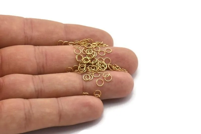 4mm Jump Ring - 1000 Raw Brass Jump Rings Findings (4mm) A0112