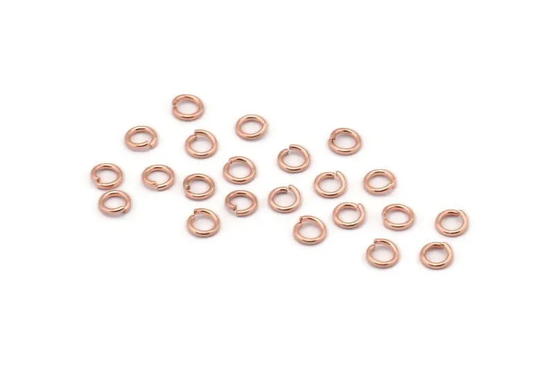 4mm Jump Ring, 250 Rose Gold Tone Brass Jump Rings (4x0.7mm) A0997