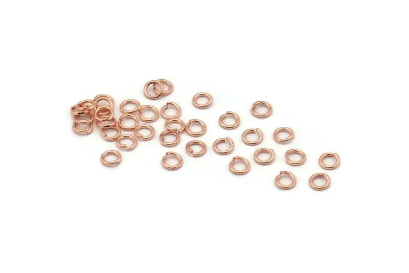 4mm Jump Ring, 250 Rose Gold Tone Brass Jump Rings (4x0.7mm) A0997