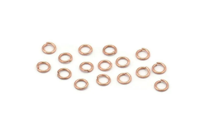 4mm Jump Ring, 500 Rose Gold Tone Brass Jump Rings (4x0.6mm) A0991