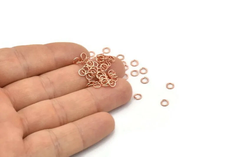 4mm Jump Ring, 500 Rose Gold Tone Brass Jump Rings (4x0.6mm) A0991