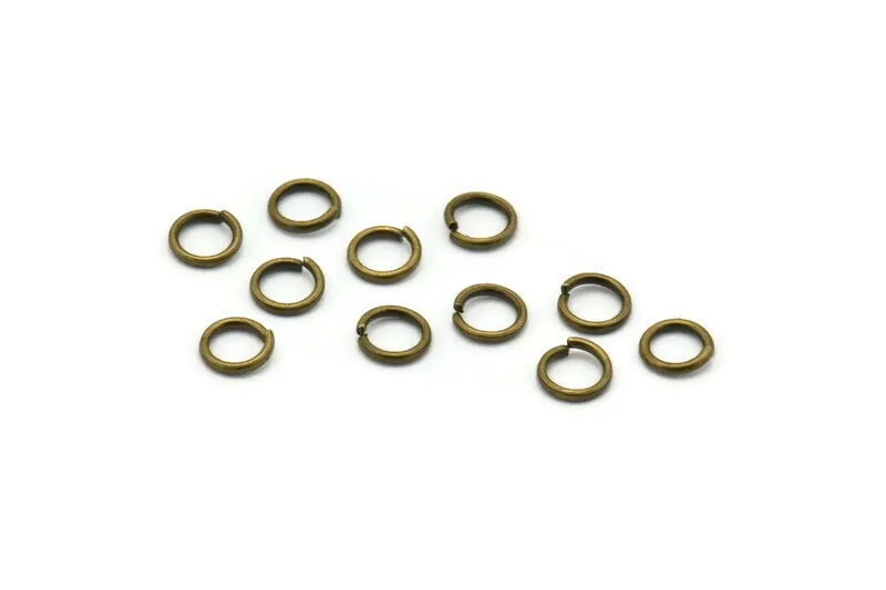 5mm Jump Ring - 100 Antique Brass Round Jump Rings Connectors Findings (5x0.80mm) A0335