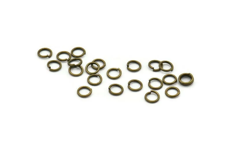 5mm Jump Ring - 100 Antique Brass Round Jump Rings Connectors Findings (5x0.80mm) A0335