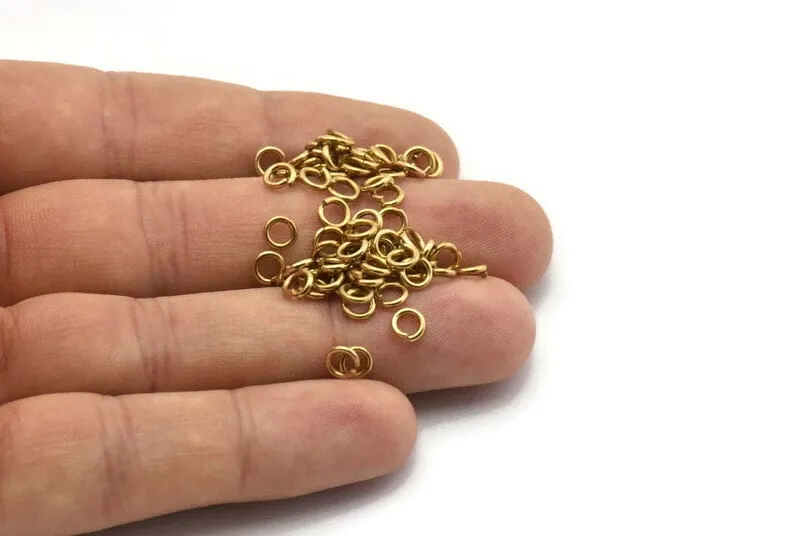 5mm Jump Ring - 250 Raw Brass Jump Rings (5x1mm) A0323