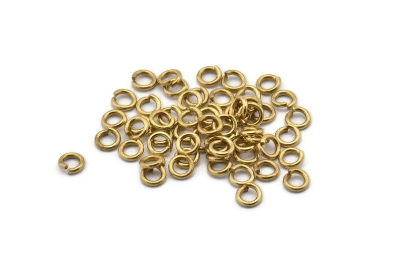 5mm Jump Ring - 250 Raw Brass Jump Rings (5x1mm) A0323