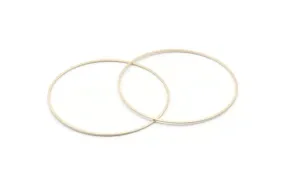 60mm Silver Rings - 6 Antique Silver Plated Brass Circle Connectors (60x0.80mm) BS 1112 H0342