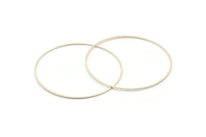 60mm Silver Rings - 6 Antique Silver Plated Brass Circle Connectors (60x0.80mm) BS 1112 H0342