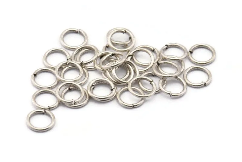 9 mm Jump Ring - 100 Antique Silver Plated Round Jump Rings (9x1.2mm) A0370 H184