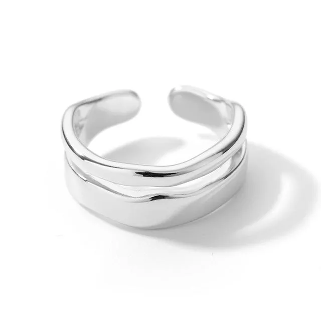 925 Silver Plated Vintage Adjutsable Rings for Women Couple Gift