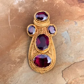 Antique Etruscan Revival Garnet Clip