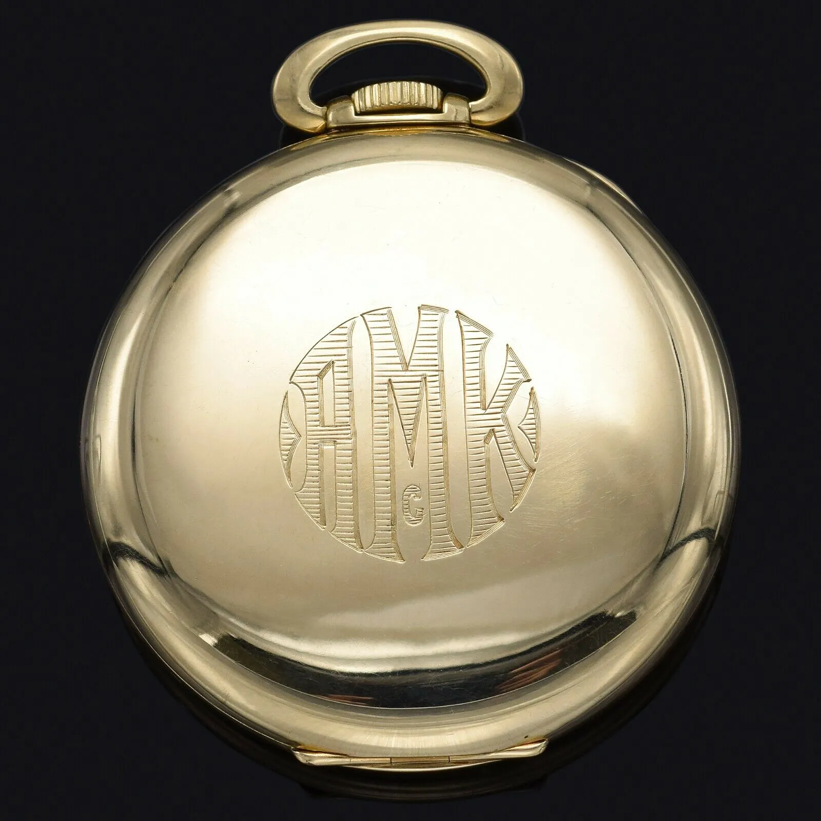 Antique Hamilton 917 Bascine 14K Gold 17 Jewels Pocket Watch   Box 44.5 mm