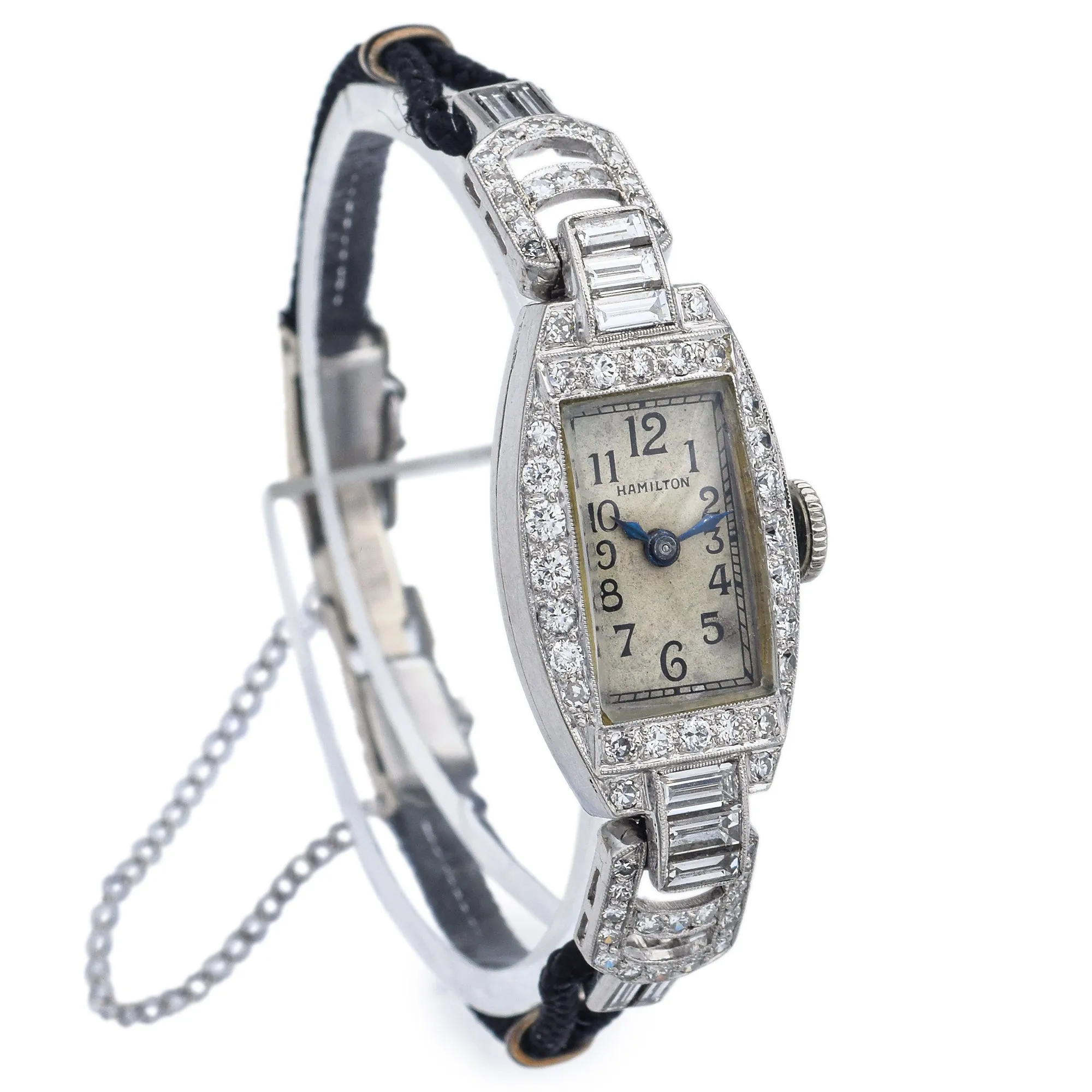 Antique Hamilton Platinum 1.70 TCW Diamond Cal 995A Women's Hand Wind Watch