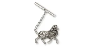 Australian Shepherd Tie Tack Jewelry Sterling Silver Handmade Dog Tie Tack AU7-TT