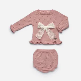 Baby Bow Detail Knitwear Set