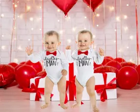 Baby Boy Valentines Day Outfit Argyle Bow Tie Ladies Man