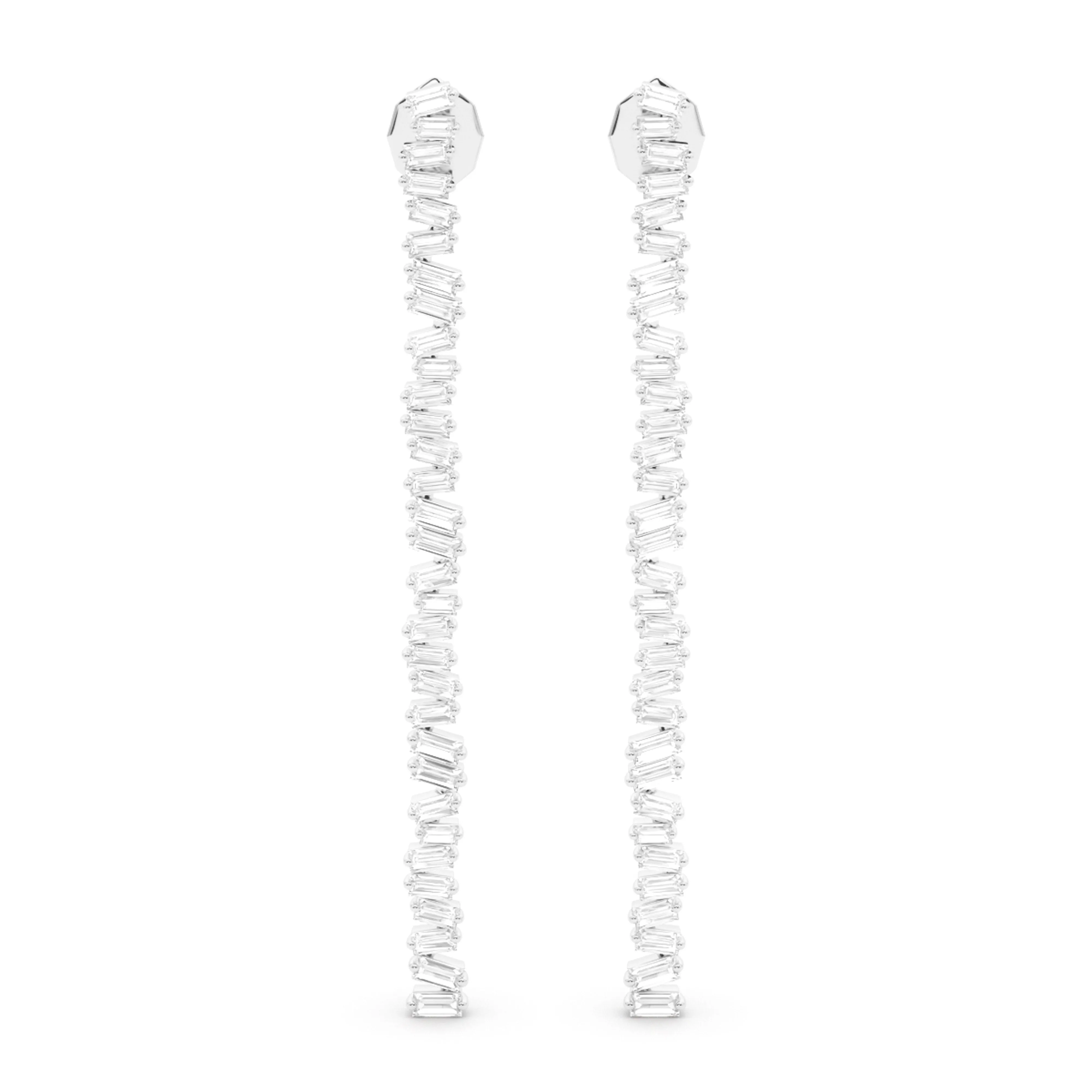 Baguette Horizontal Drop Earrings