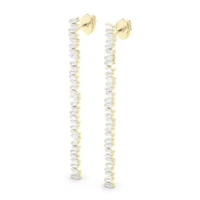 Baguette Horizontal Drop Earrings