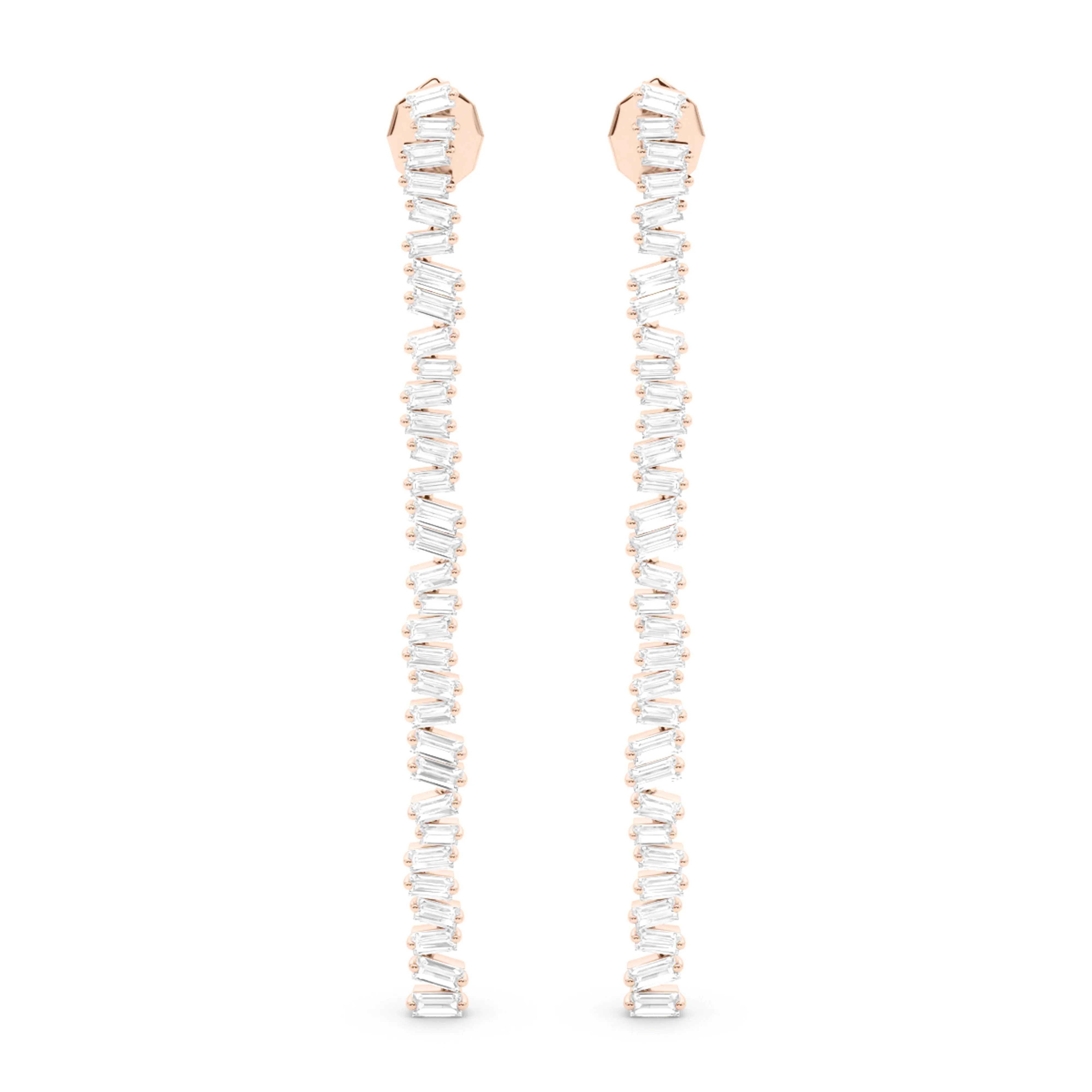 Baguette Horizontal Drop Earrings