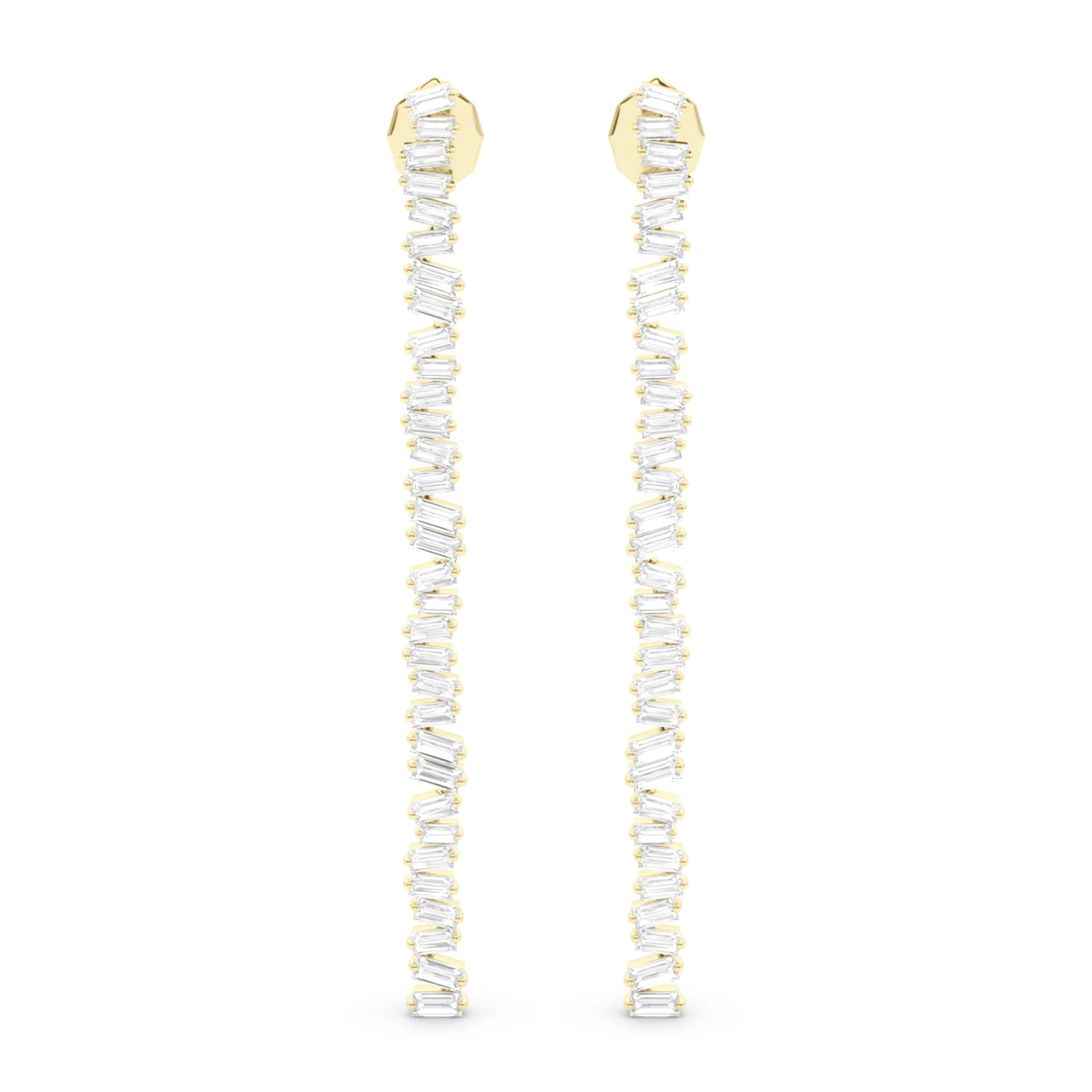 Baguette Horizontal Drop Earrings