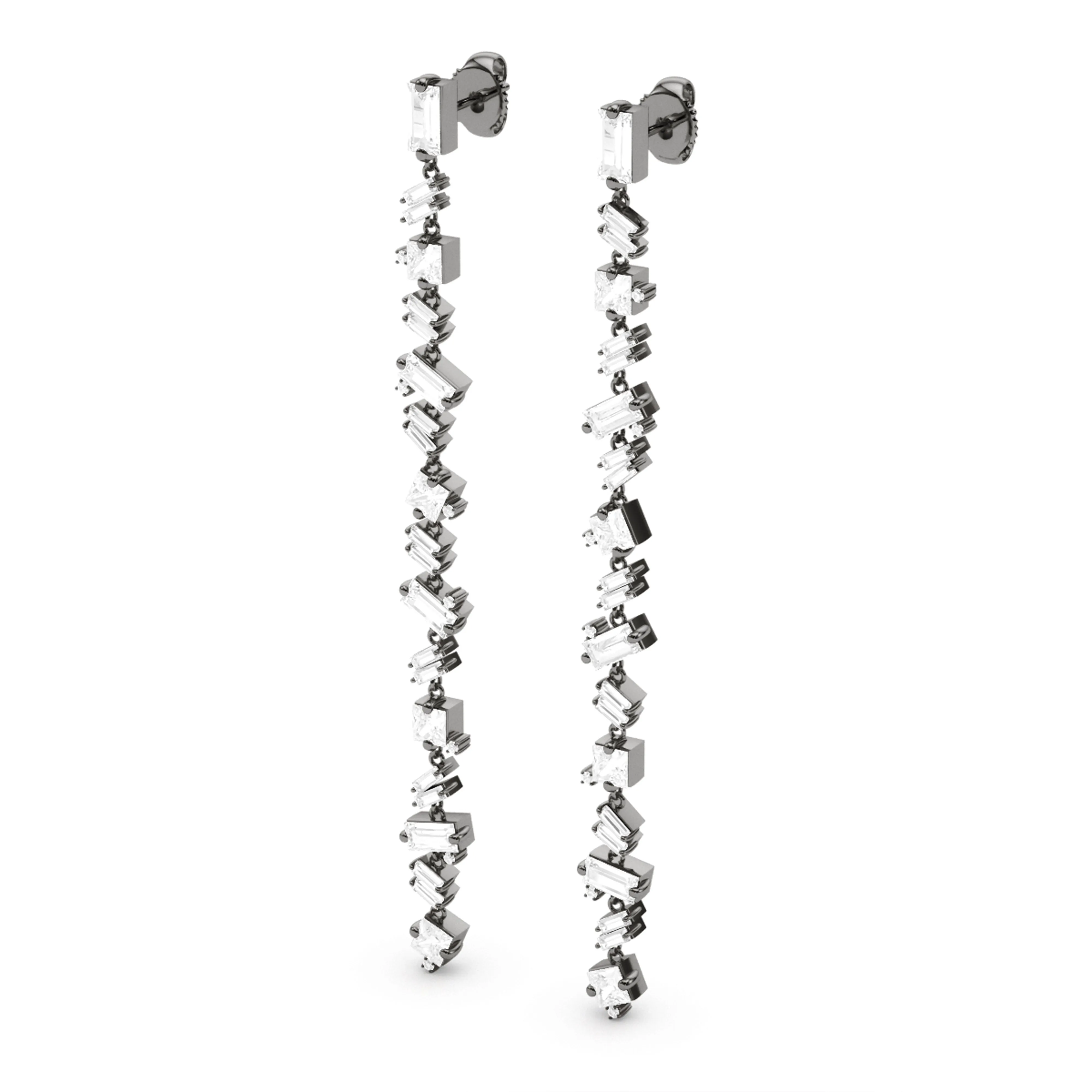 Baguette Mixed Shape Drop Earrings