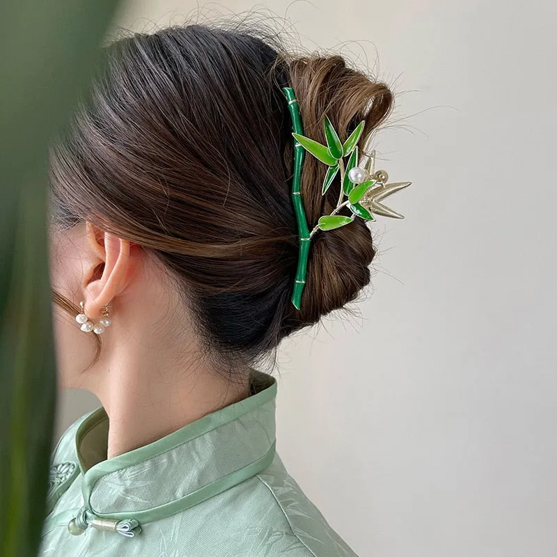 Bamboo Leaf Claw Clip