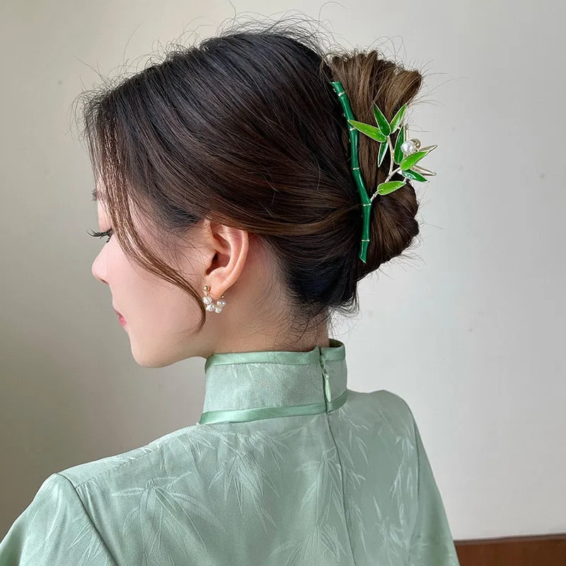 Bamboo Leaf Claw Clip