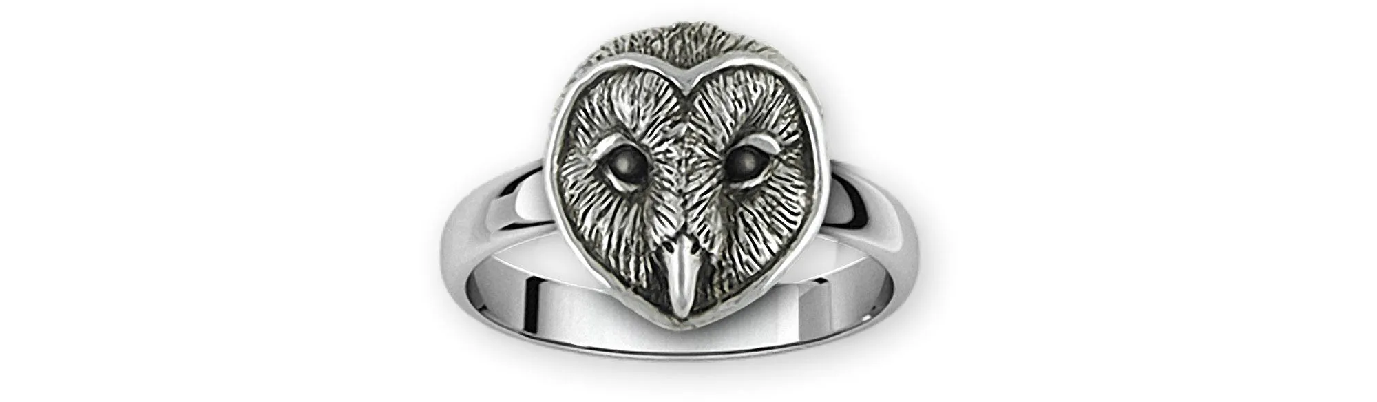 Barn Owl Jewelry Sterling Silver Handmade Barn Owl Ring  OW23X-R