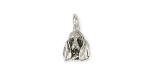 Basset Hound Charm Jewelry Sterling Silver Handmade Dog Charm BAS6-C