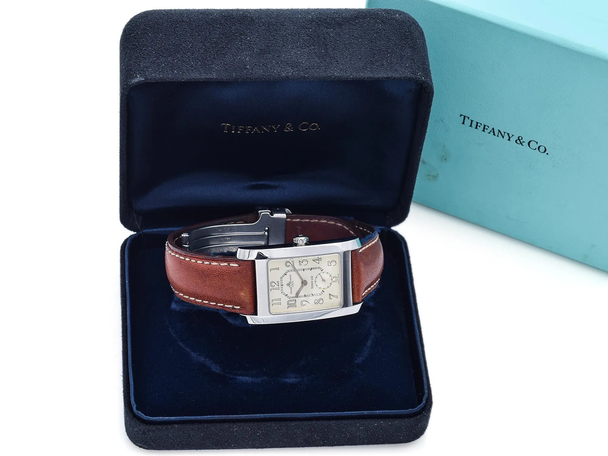 Baume & Mercier Tiffany & Co. Hampton MV045063 Steel Quartz Women's Watch   Box