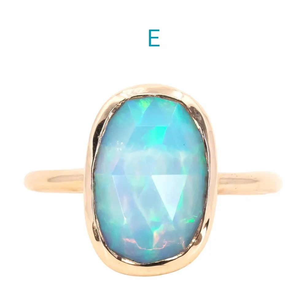 Bezel Set Rosecut Opal Rings in 14K Yellow Gold - Assorted Shapes