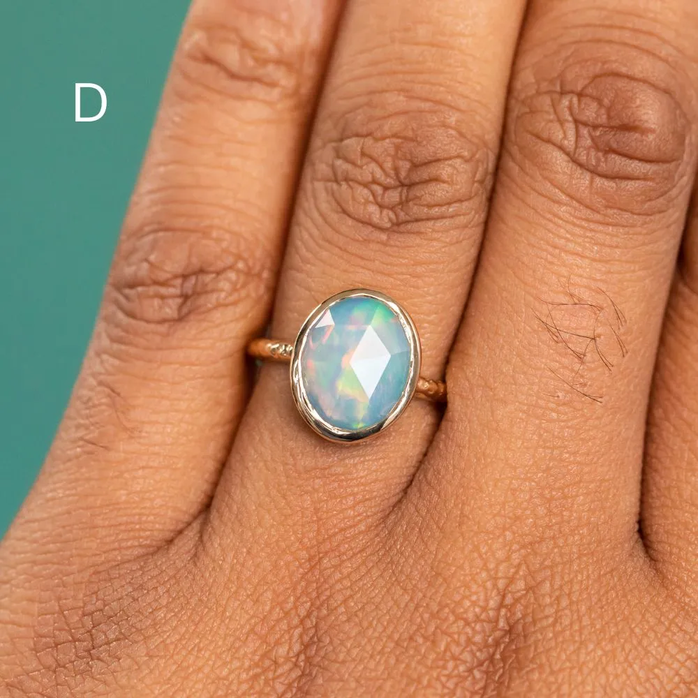 Bezel Set Rosecut Opal Rings in 14K Yellow Gold - Assorted Shapes