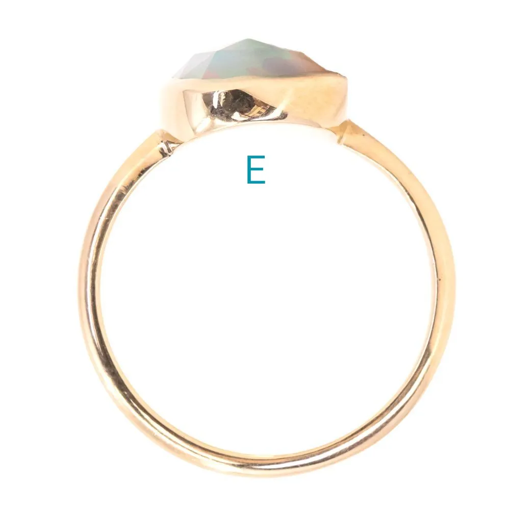 Bezel Set Rosecut Opal Rings in 14K Yellow Gold - Assorted Shapes