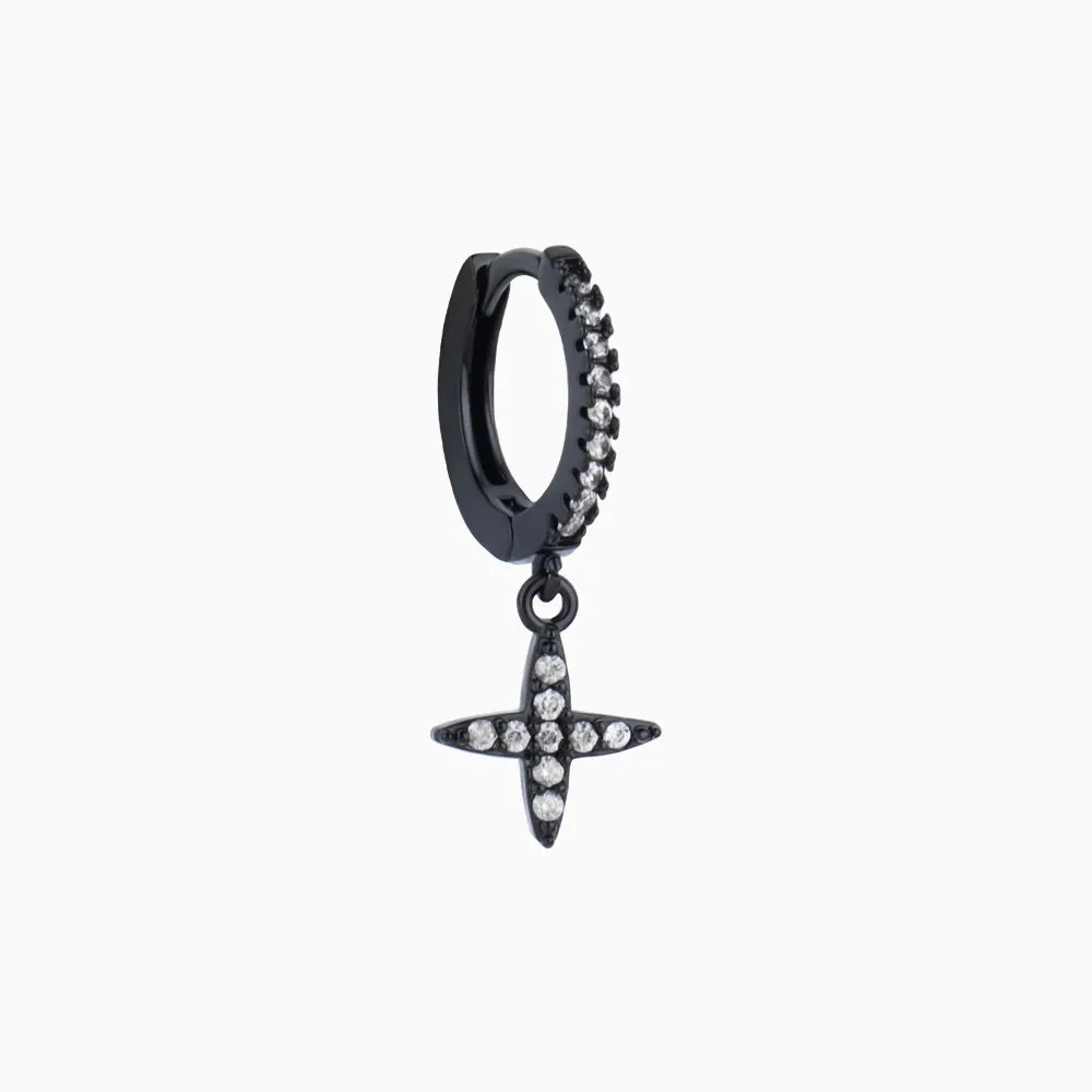 Black Cross Drop Earring