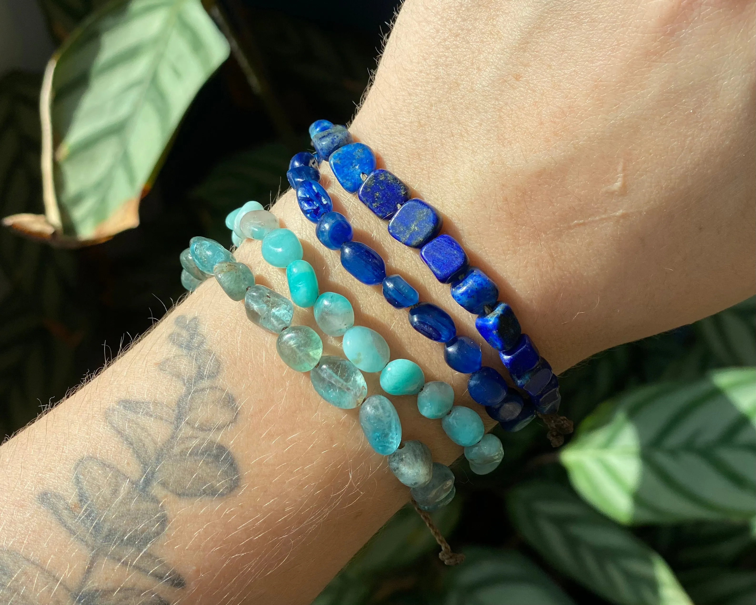 Blue Tones - Pebble Bracelets