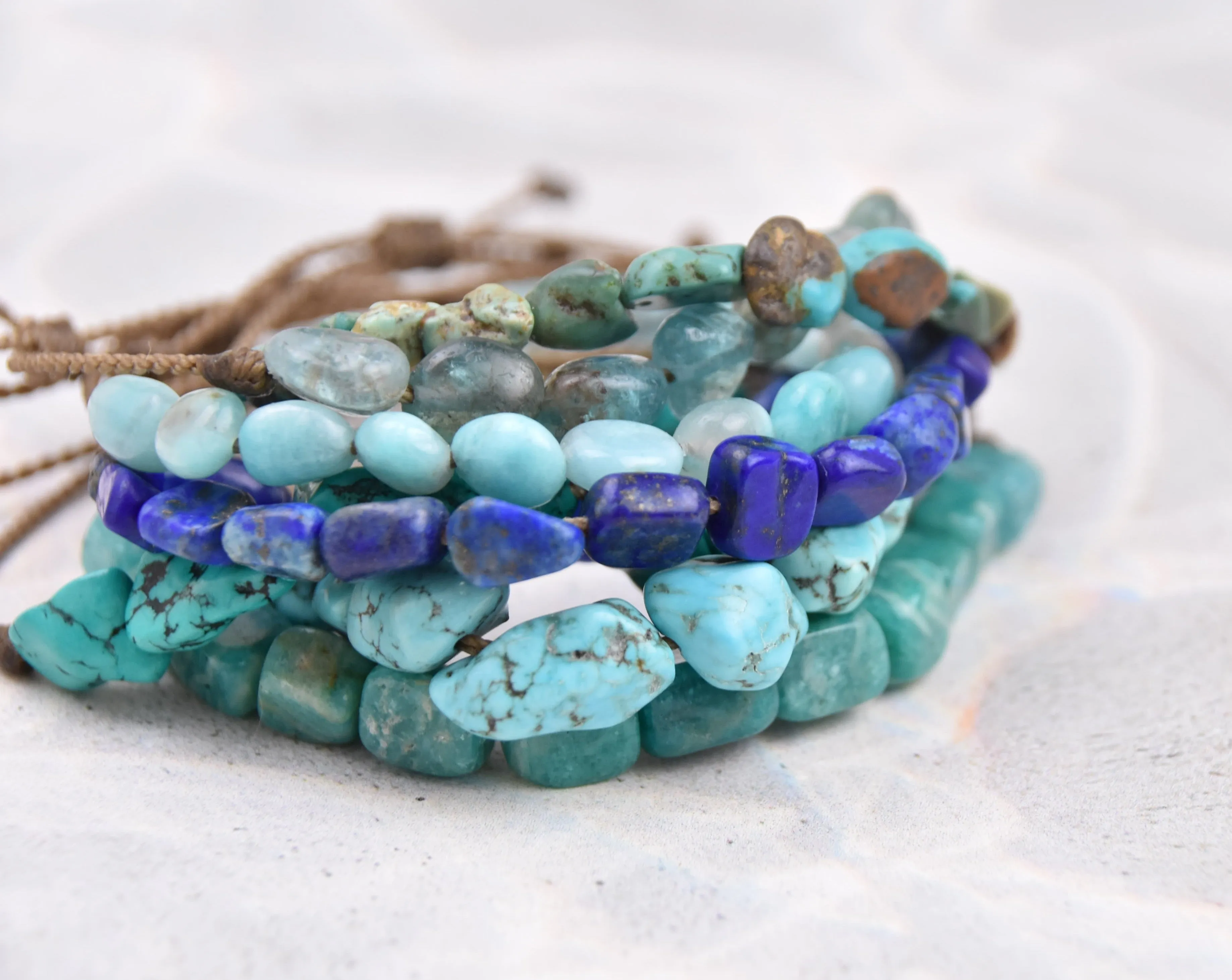 Blue Tones - Pebble Bracelets