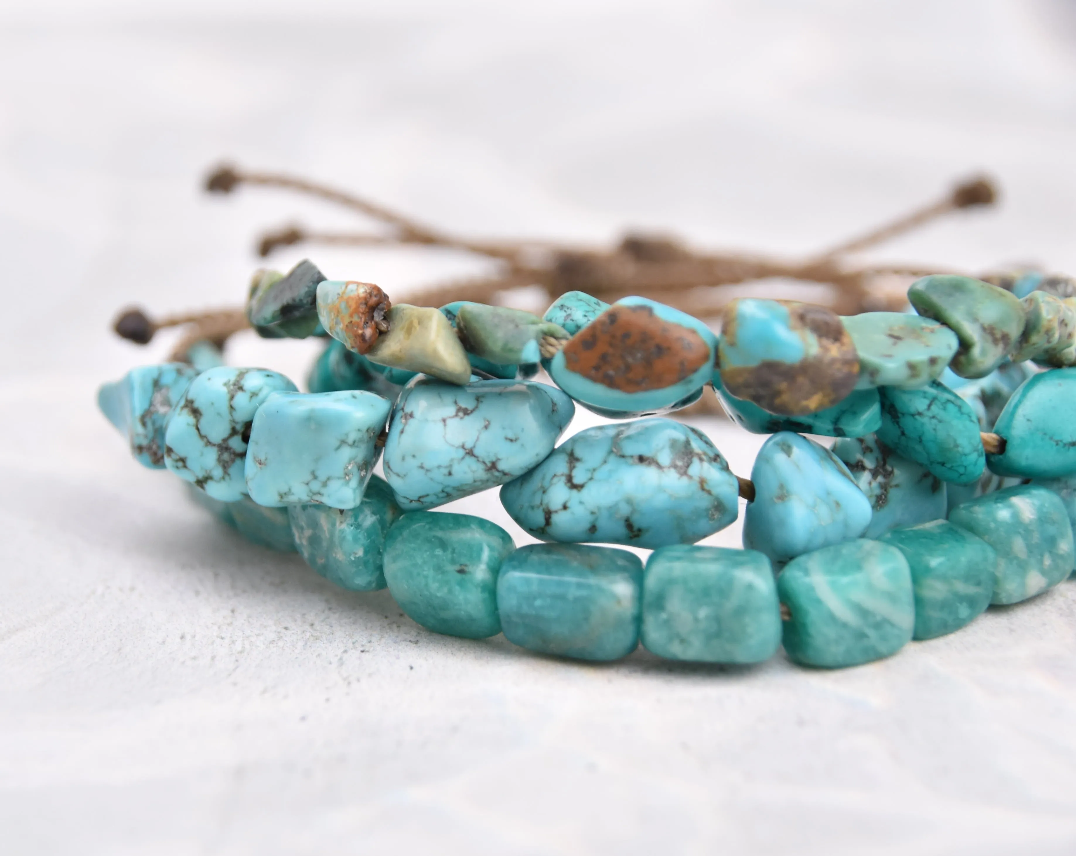 Blue Tones - Pebble Bracelets