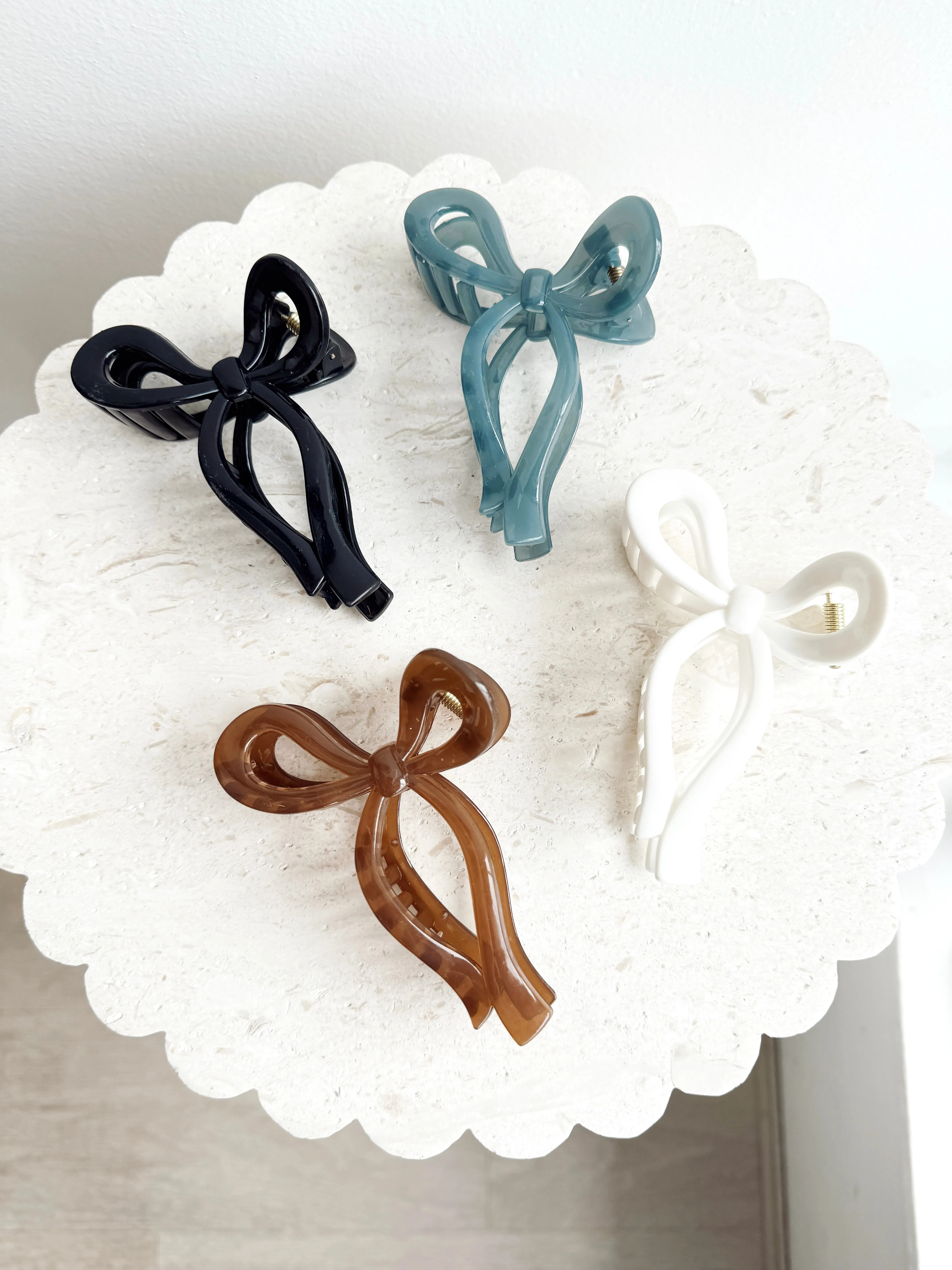 Bow Clip - White