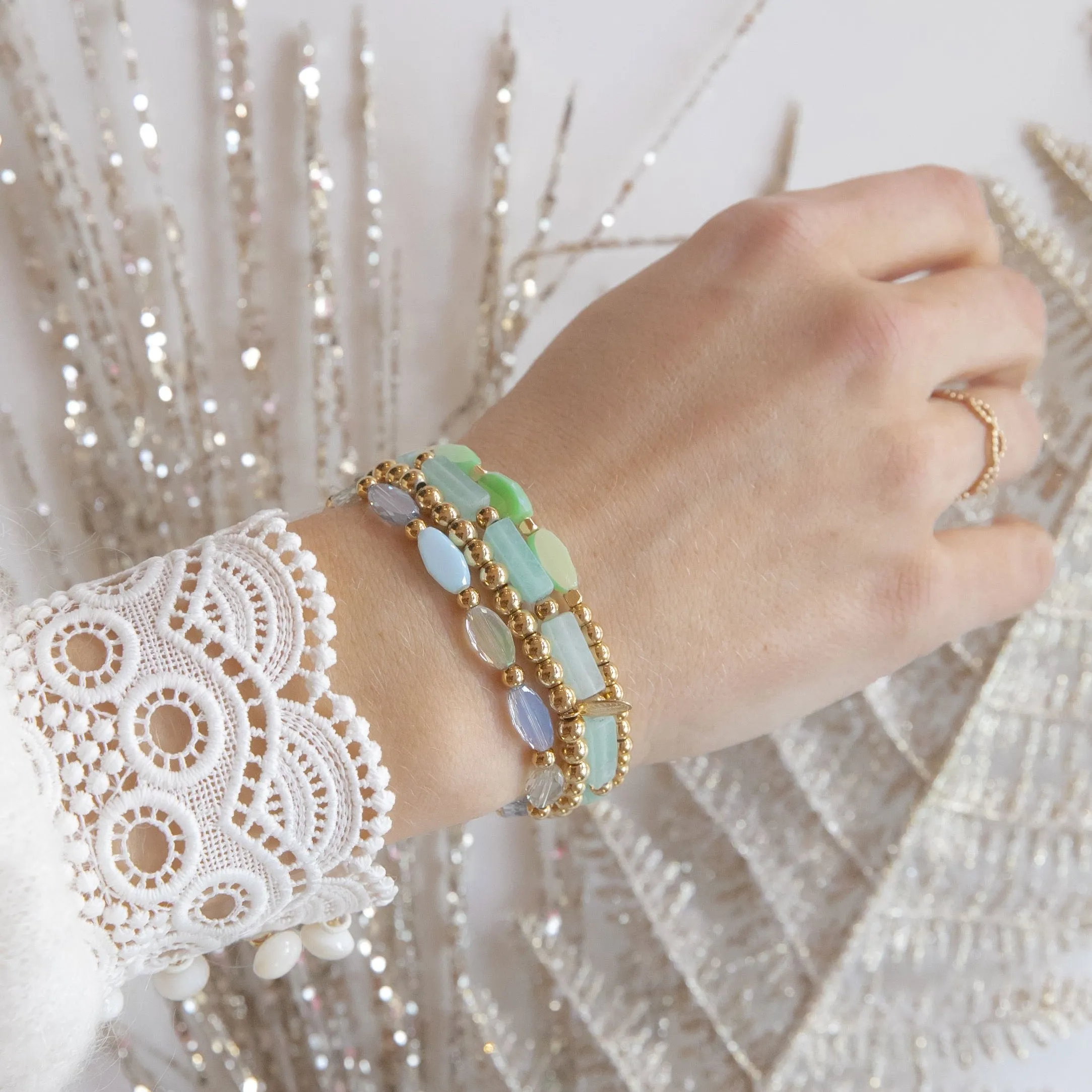 Bracelets to mix and match - Mint green