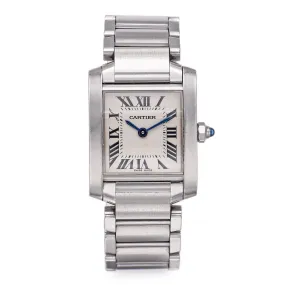 Cartier 2384 Tank Francaise Stainless Steel Quartz Women's Watch 20 mm