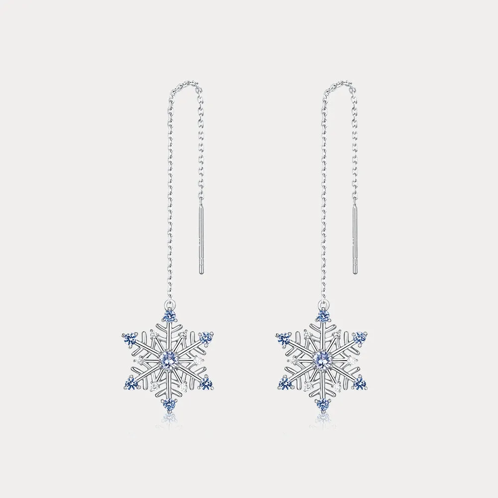 Christmas Snowflake Drop Earrings