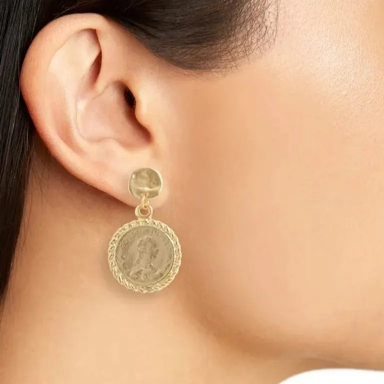 Coin drop earrings