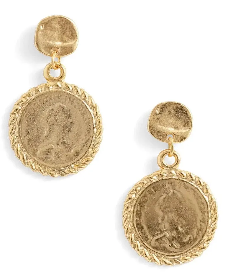 Coin drop earrings