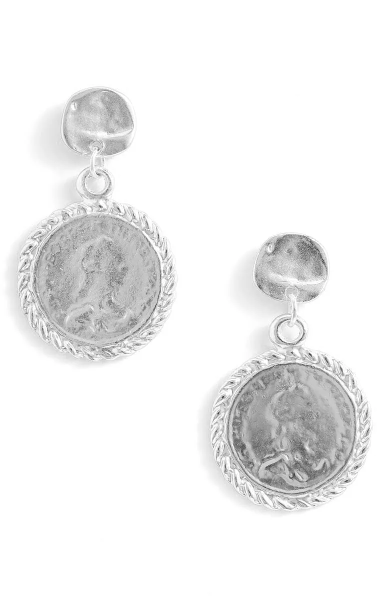 Coin drop earrings